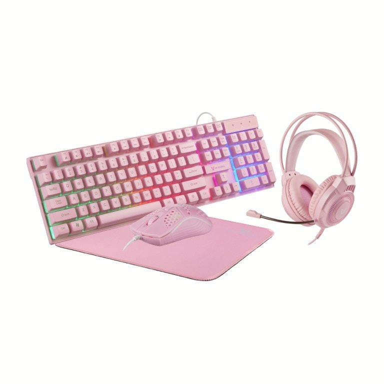 Volkano VX Freya 4-in-1 Rainbow Gaming Combo Pink