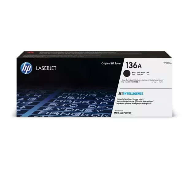 HP 136A Black Toner Cartridge 1,150 Pages Original W1360A Single-pack