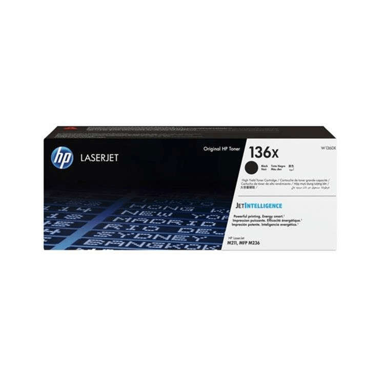HP 136X Black Toner Cartridge 2,600 pages Original W1360X Single-pack