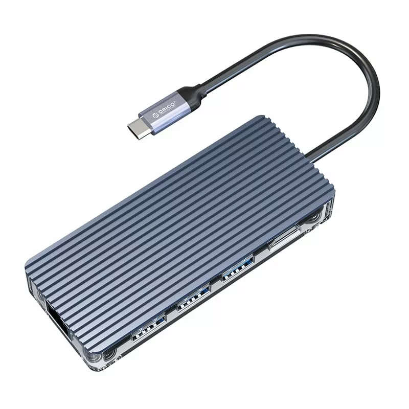 Orico 8-in-1 to Type-C Transparent Hub