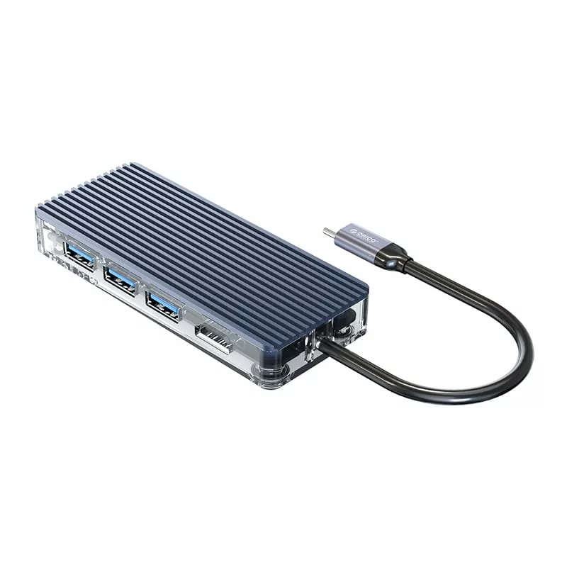 Orico 8-in-1 to Type-C Transparent Hub