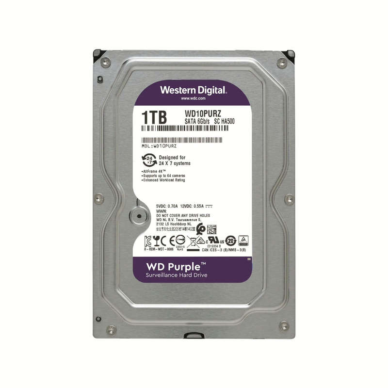 WD Purple 3.5-inch 1TB Serial ATA III Internal Hard Drive WD 10PURZ