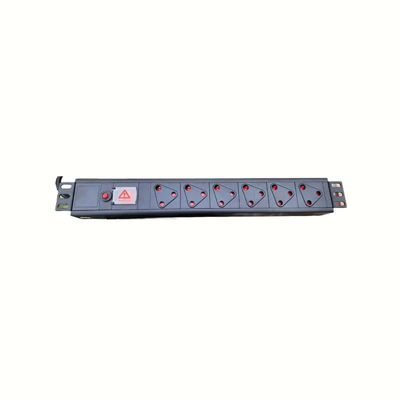 Zone Enclosures 6-Way 2M Hard Wire Lead Metal Black PDU
