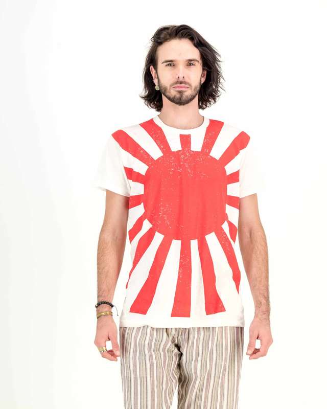 SKA Thai Japan Rising Sun Flag Off-White T-Shirt - Xl
