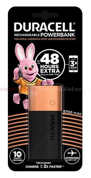 Duracell Rechargeable Powerbank 6700 mAh - SEALED Power Bank - 2X Faster Charging