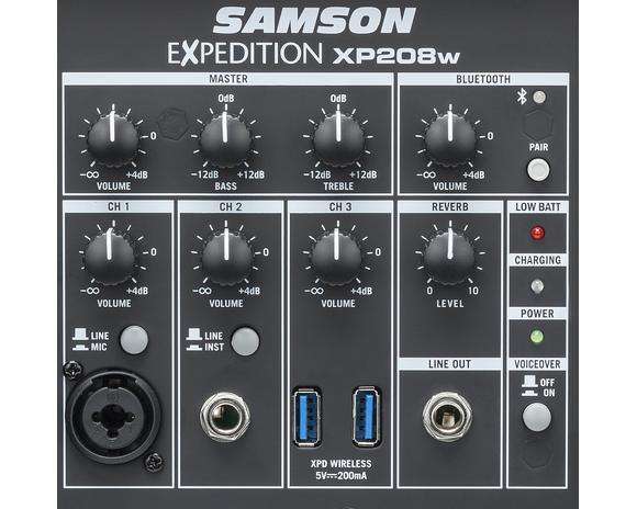 Samson XP208W - Rechargeable PA System w/ Wireless Handheld Mic + BT