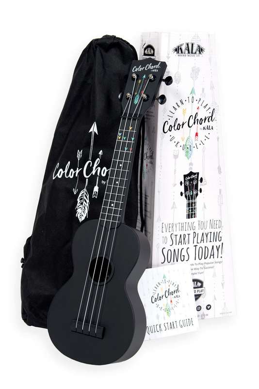 Kala Learn To Play LTP-SCC  - Color Chord Soprano Ukulele Starter Kit (Black)