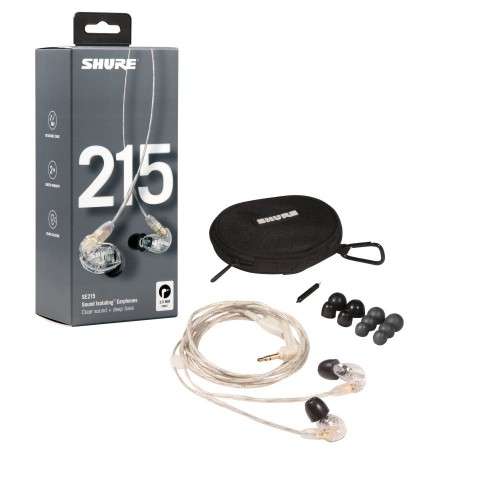 Shure SE215 - Sound Isolating In-Ear Monitors  Clear (SE215-CL)