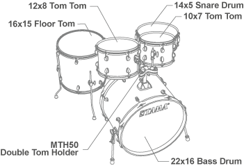 Tama RM52KH6C-HLB - Rhythm Mate 5 Piece 22" Drum Kit (Hairline Blue)