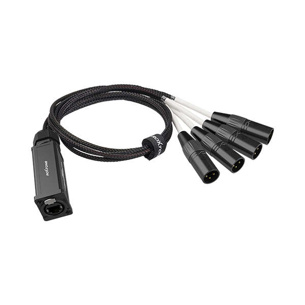 Roxtone PS4M - 4 Ch CAT Snake Splitter (XLR Male to Ethercon Network Cable)