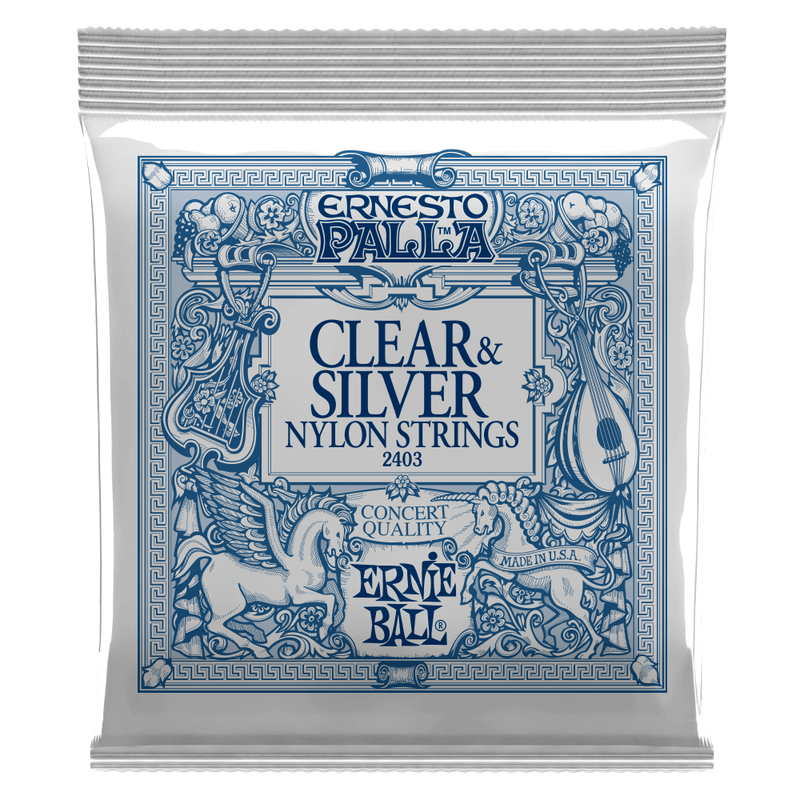 Ernie Ball 2403 - Ernesto Palla Nylon Classical Guitar Strings (Clear & Silver)