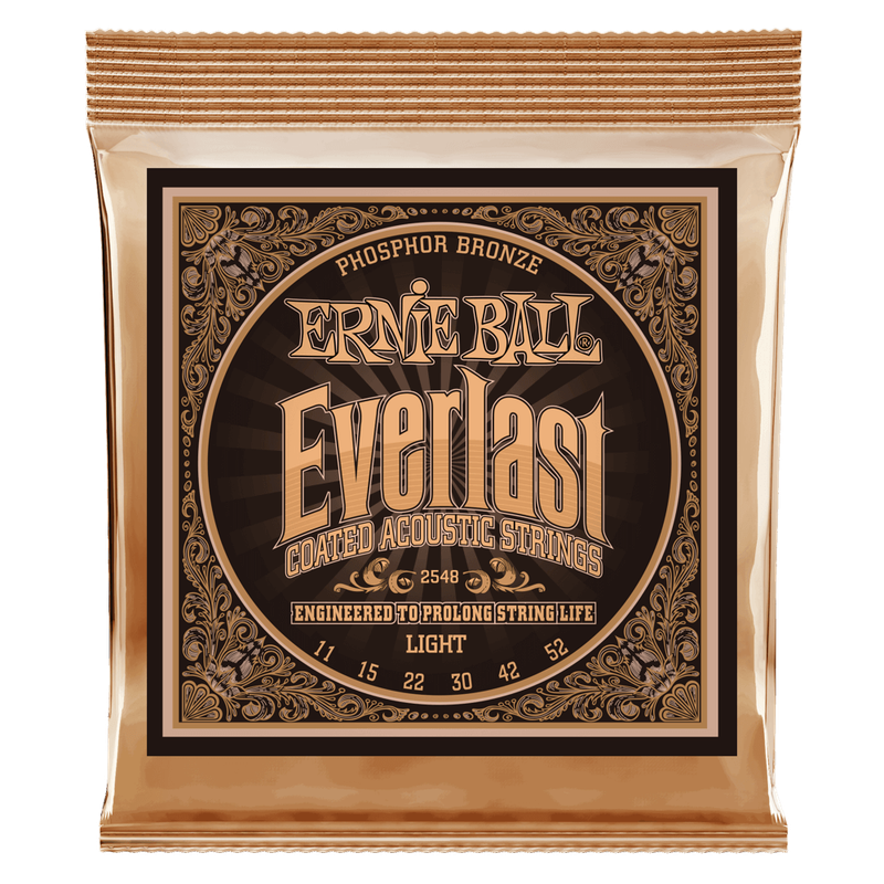Ernie Ball 2548 - Everlast Coated Phosphor Bronze Acoustic Guitar Strings (12-54 Gauge) - LIGHT