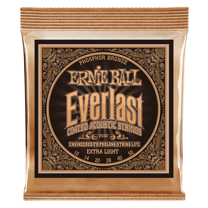 Ernie Ball 2550 - Everlast Coated Phosphor Bronze Acoustic Guitar Strings (10-50 Gauge) - EXTRA L...
