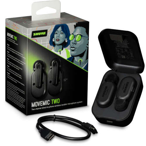 Shure MoveMic Two - Dual Wireless Lavalier Mic System (MV-TWO-Z6)