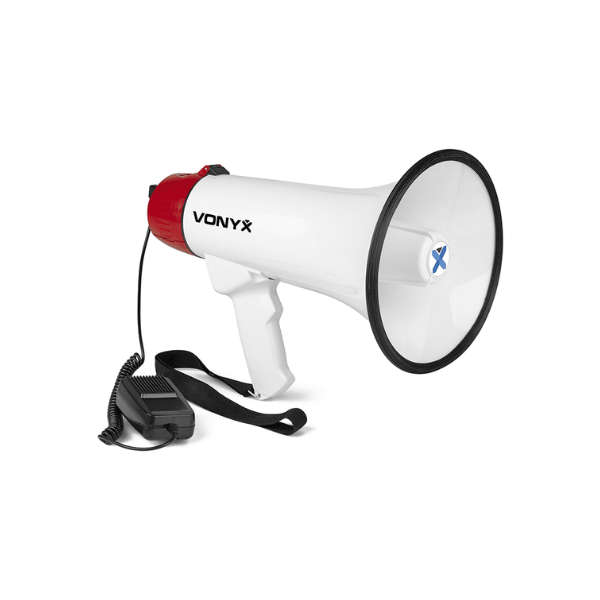VONYX MEG045 MEGAPHONE 45W WITH RECORD SIREN USB BT BATTERY