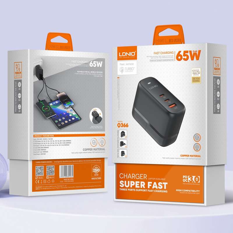 LDNIO Q366 PD+QC3.0 65W Charger