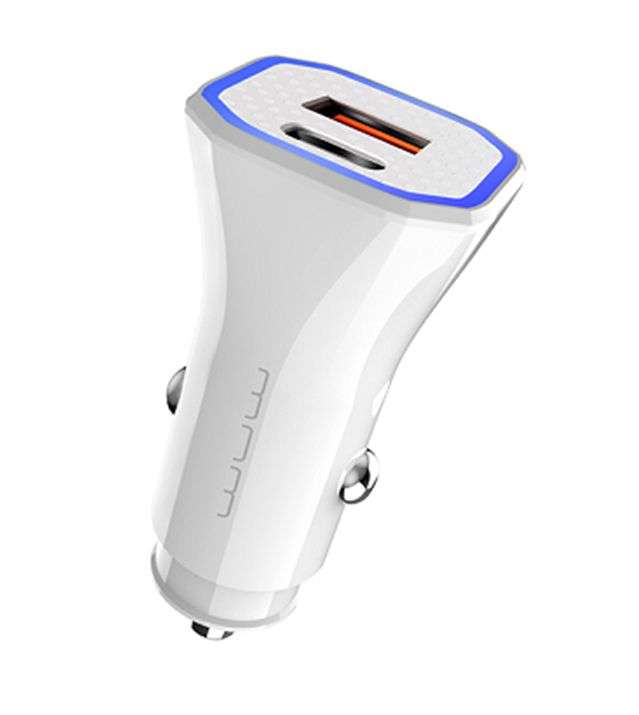 WUW-T54 12W USB+USB-C Car Charger - Type-C