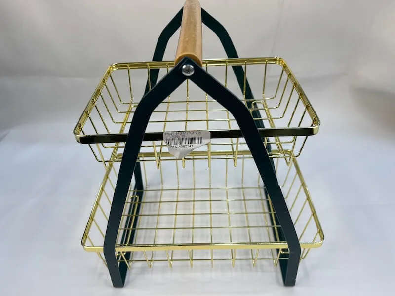 Two-Tier Metal Storage Basket