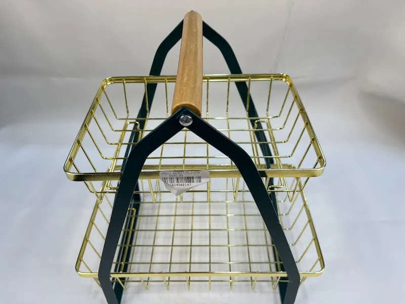 Two-Tier Metal Storage Basket