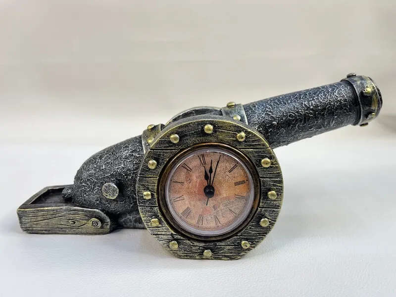 Vintage Artillery Clock Resin Ornaments