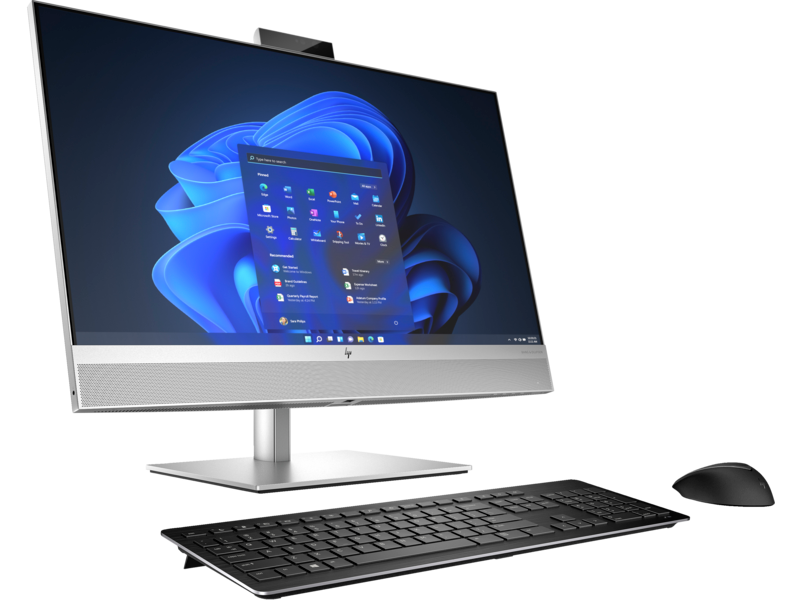 HP EliteOne 870 27 inch G9 All-in-One Desktop PC NaturalSilver NT IRcam nonODD Win11 KBM CoreSet Rig