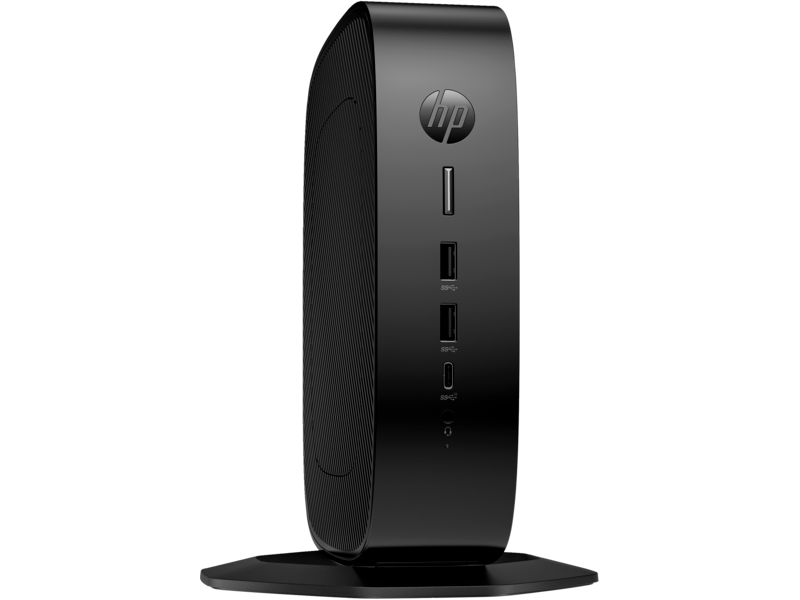 HP Elite t755 Thin Client BlackLicorice Vertical OnStand CoreSet WhiteBG FrontRight