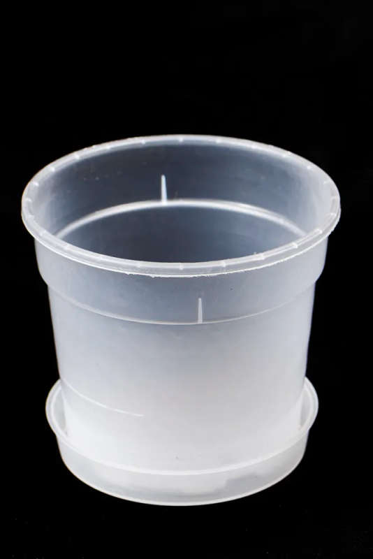 Clear plastic pots