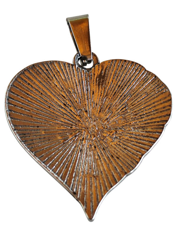Heart pendant, stainless steel, 35mm with bail