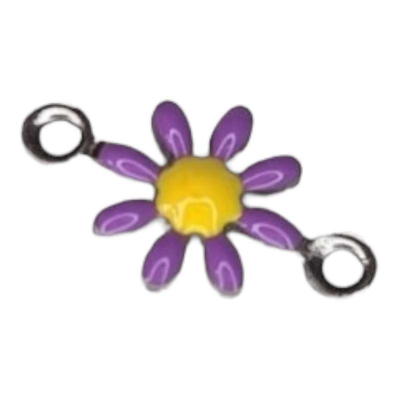 5 Pcs Daisy spacer in stainless steel, purple, 8x13mm