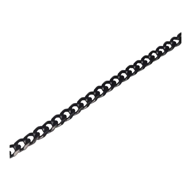 Black Stainless steel chain w clasp, 2mm, 55cm,