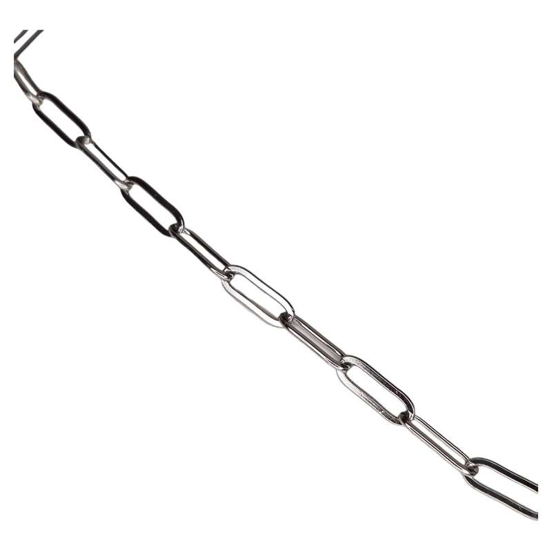Stainless Steel paperclip chain, 6x15mm, 1m