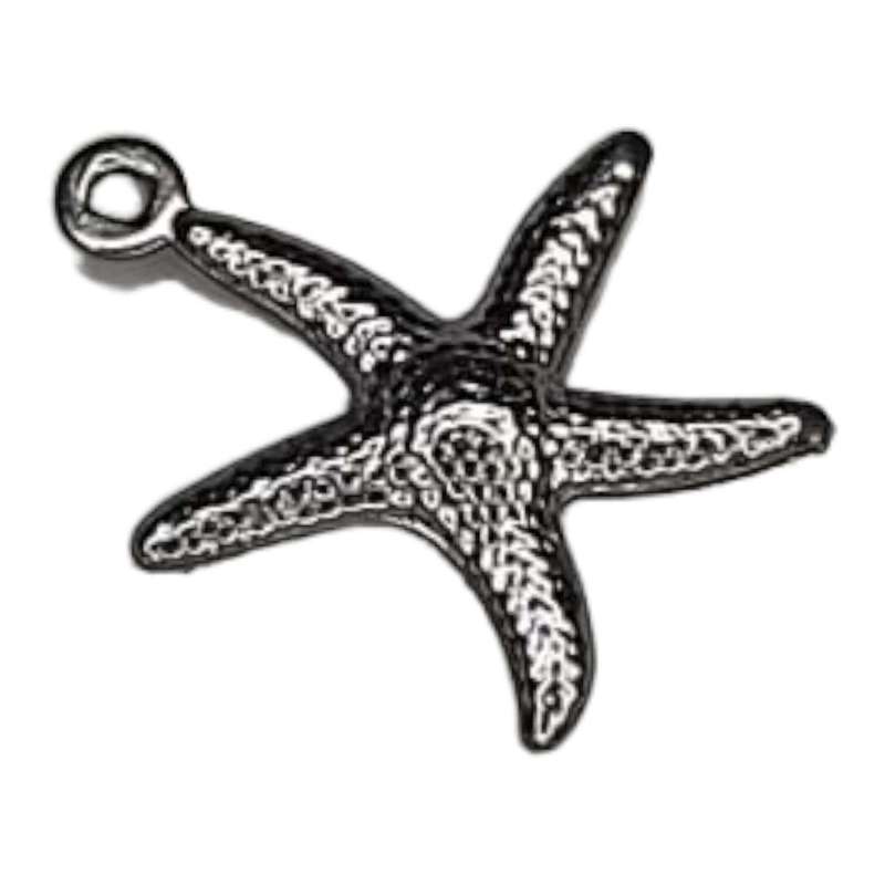 2x Starfish charm in stainless steel, 18mm