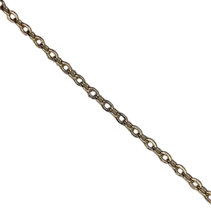Stainless steel oval chain w clasp, 1.6mm, 45cm, gold