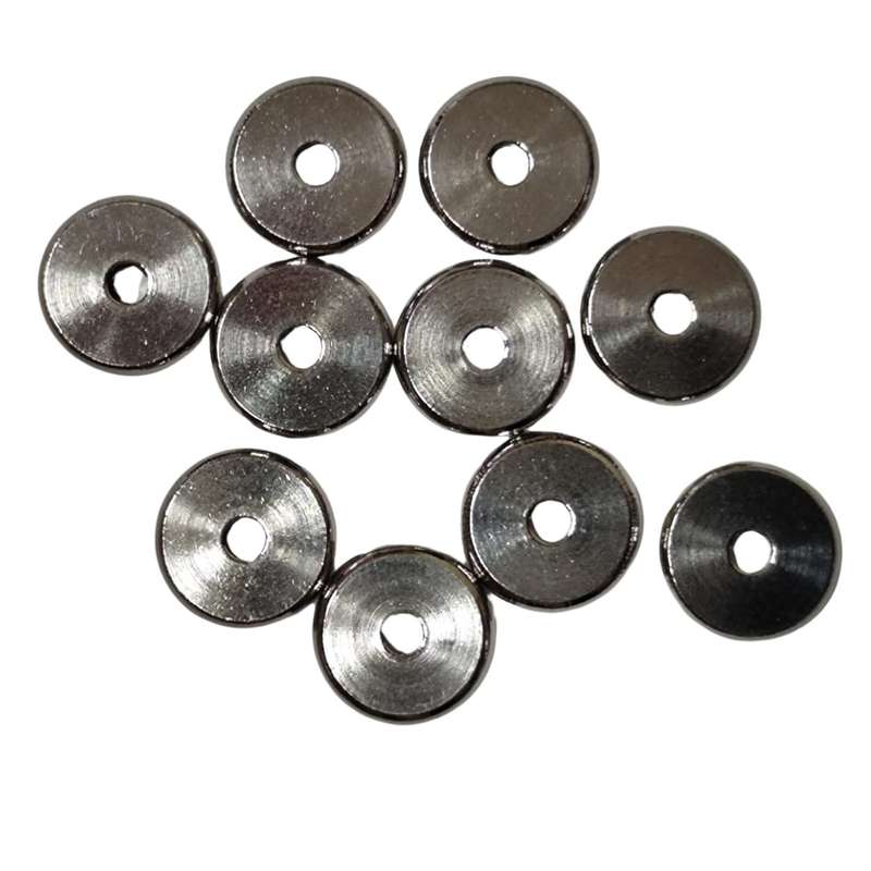 52 pcs Disc bead in stainless steel, 9.9 x 2mm, 2.1mm hole