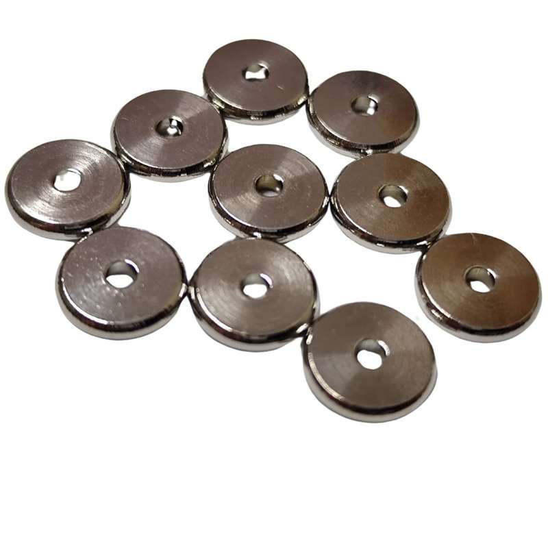 52 pcs Disc bead in stainless steel, 9.9 x 2mm, 2.1mm hole