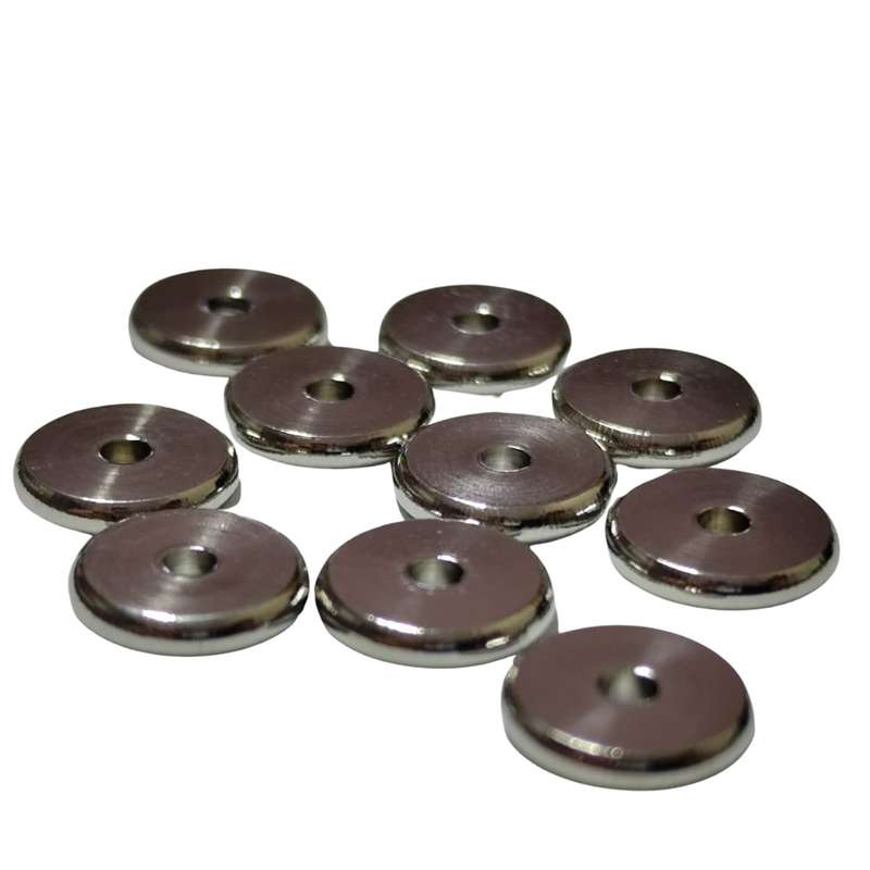 52 pcs Disc bead in stainless steel, 9.9 x 2mm, 2.1mm hole