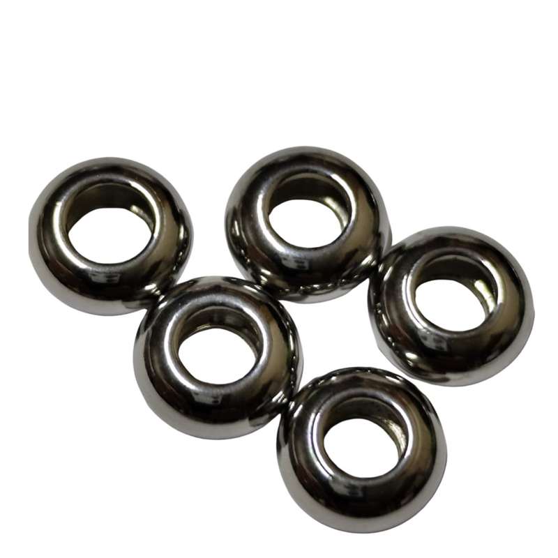 5x Round bead in stainless steel, 8x4mm