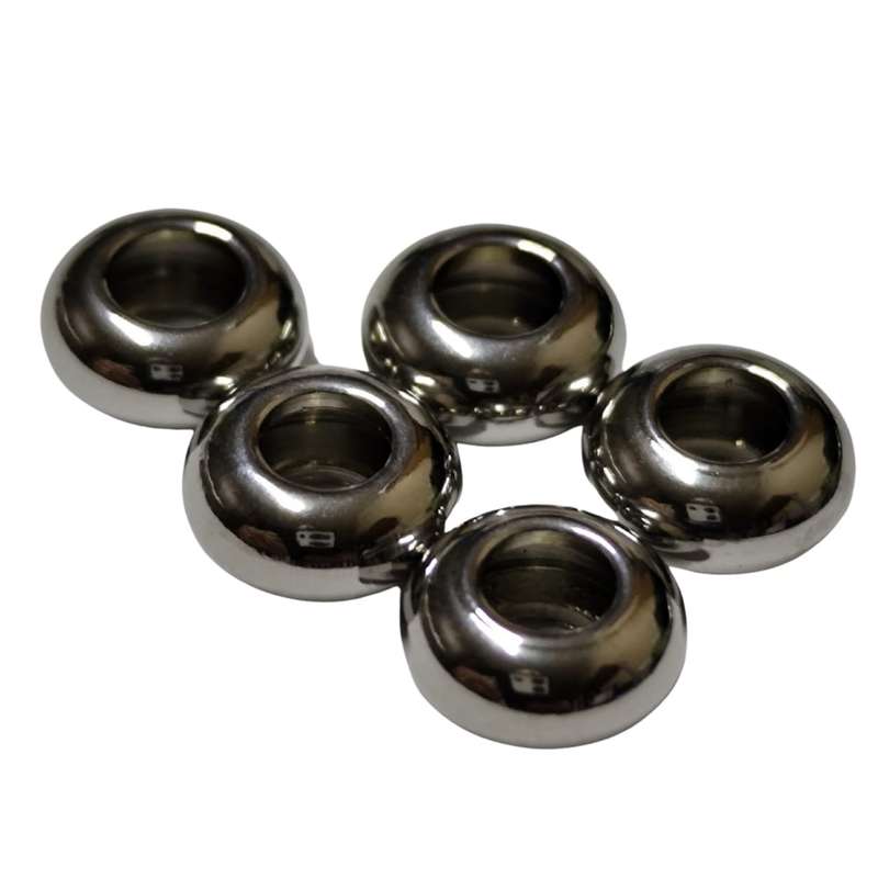 5x Round bead in stainless steel, 8x4mm