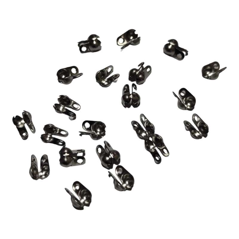 10 pairs Clamshell bead end, Stainless steel, 6mm