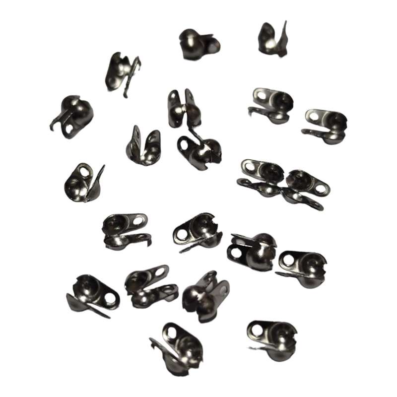 10 pairs Clamshell bead end, Stainless steel, 6mm