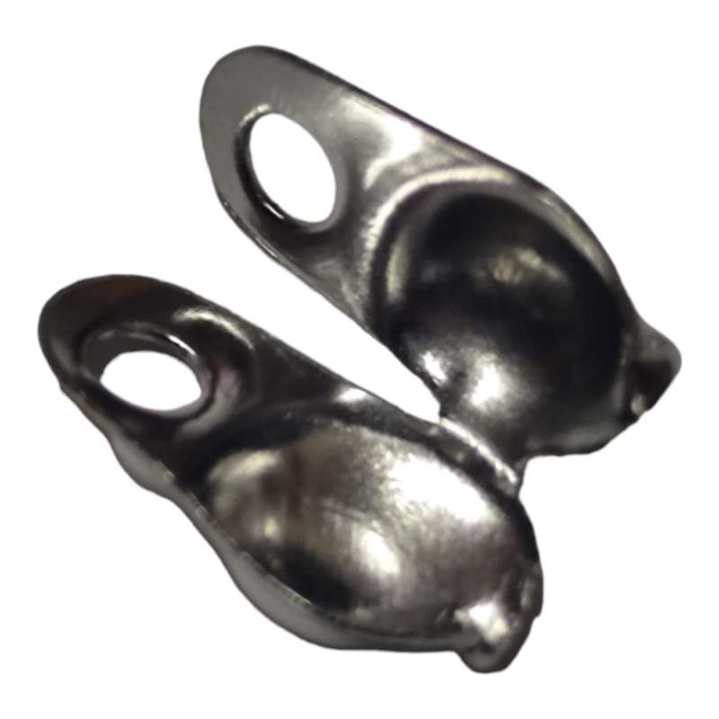 4 pairs Clamshell bead end, Stainless steel, 9mm