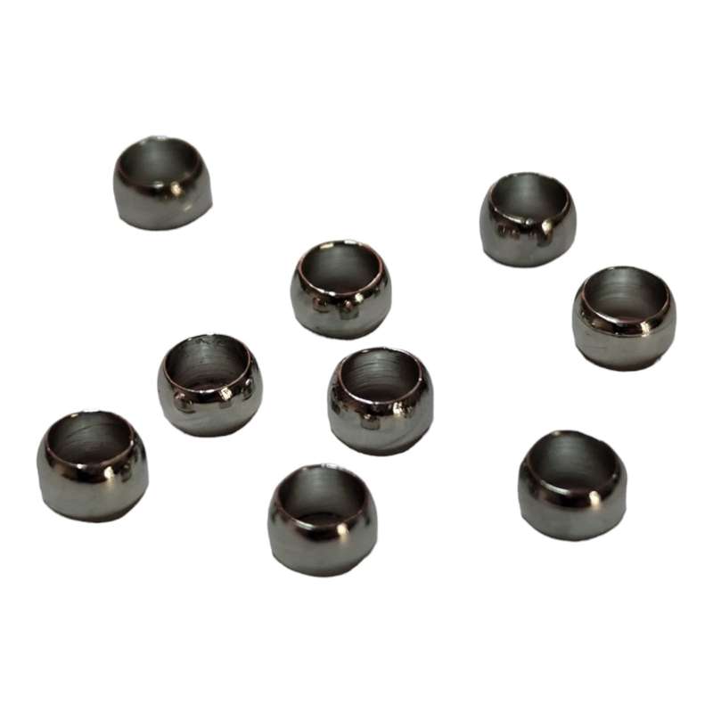 9 x Round shaped bead, stainless steel, 4mm x 3.1mm