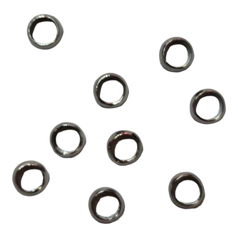 9 x Round shaped bead, stainless steel, 4mm x 3.1mm