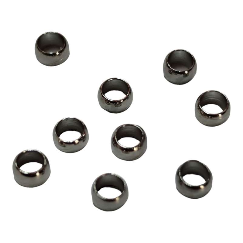 9 x Round shaped bead, stainless steel, 4mm x 3.1mm