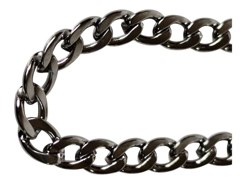Stainless steel flat curb chain, 7x5mm, 1 meter