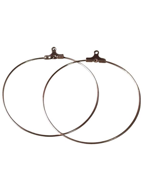 1 pair charm earring hoops, rose gold stainless steel, 50mm