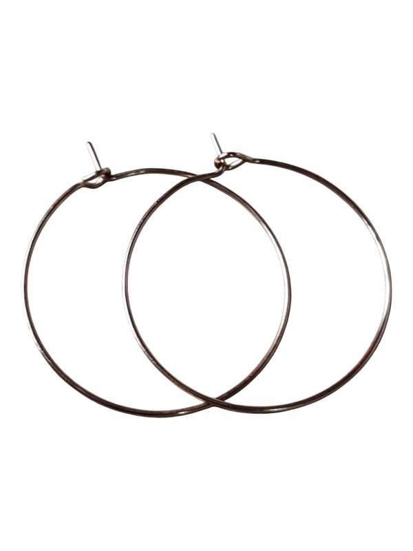 1 pair earwire hoop ring, rose gold stainless steel, 25mm