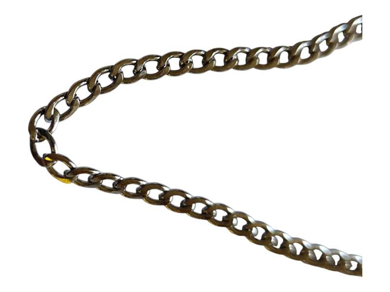 Stainless steel flat curb chain, 5x4mm, 1 meter