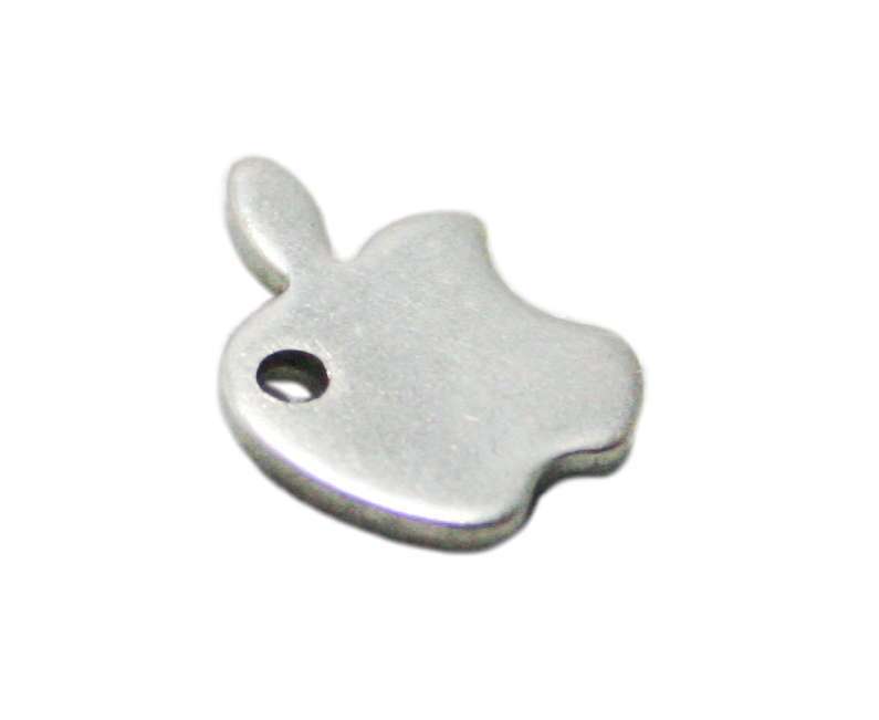 5 x Apple charm in stainless steel, 12mm