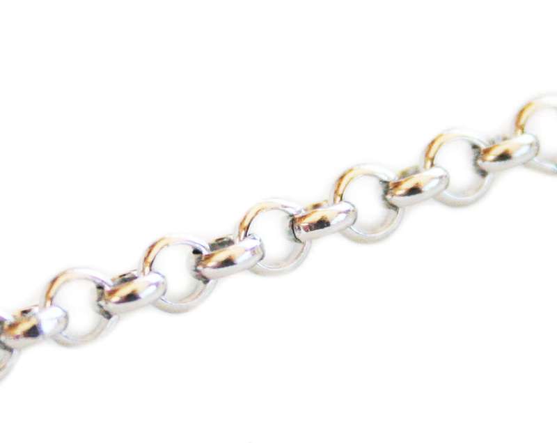 Stainless steel rolo chain, 6mm, 1 meter